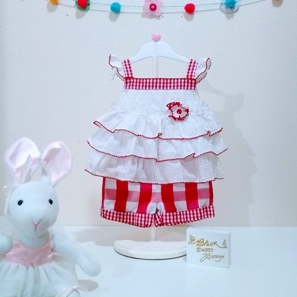 KIDS HEADQUARTERS RED GINGHAM SET SIZE 24M - Picture 13 of 13